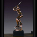 Baseball Player - Large Antique Bronze Resin - 5"W x 17"H